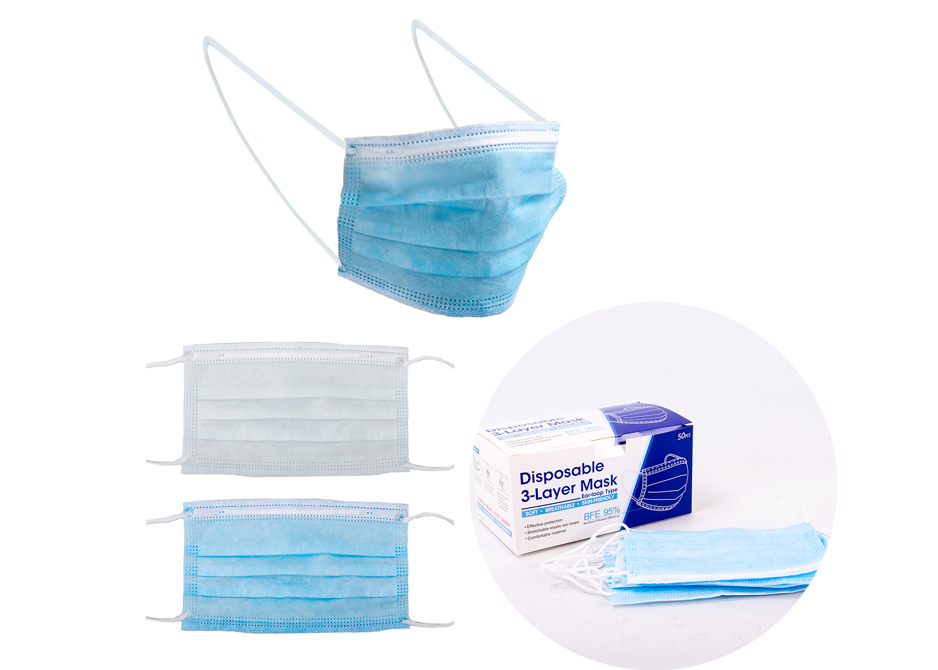 (image for) Disposable 3 Layer Face Mask Pack of 50